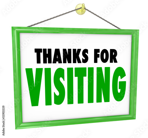 Illustration: Thanks for Visiting Hanging Store Sign Customer Appreciation Thanks for Visiting Hanging Store Sign Customer Appreciation