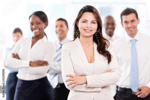 Photo: Business woman with a group Business woman with a group