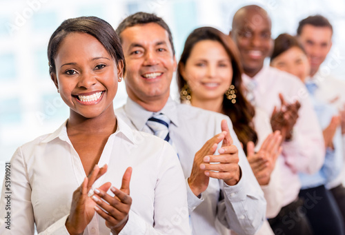 Photo: Successful business group applauding Successful business group applauding