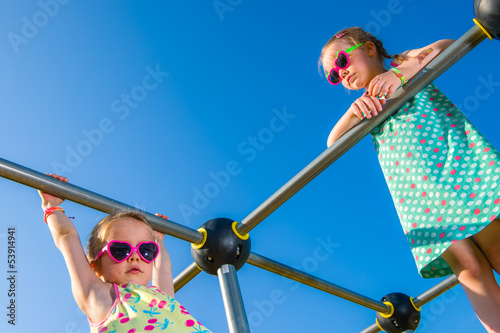 Photo: Girls and jungle gym Girls and jungle gym