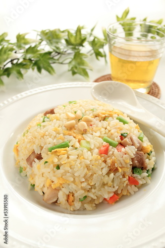 Photo: chinese food, chicken and green bean fried rice chinese food, chicken and green bean fried rice