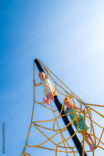 Photo: Girls and jungle gym Girls and jungle gym