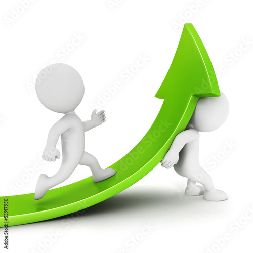 Illustration: 3d white people success cooperation 3d white people success cooperation