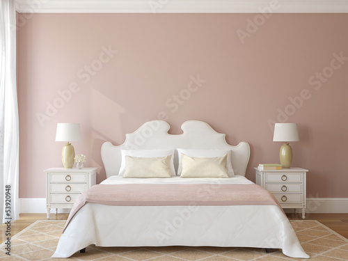Illustration: Bedroom interior. Bedroom interior.
