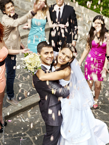 Photo: Couple at wedding outdoor. Couple at wedding outdoor.