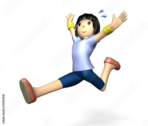 Illustration: She is jump. She is jump.