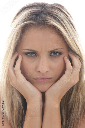 Photo: Model Released. Sad Upset Young Woman Model Released. Sad Upset Young Woman