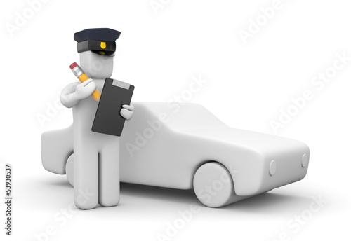 Illustration: Police officer writing a ticket Police officer writing a ticket