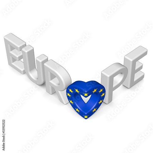 Illustration: Schriftzug Europe bildet Herz 2 Schriftzug Europe bildet Herz 2
