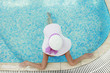 girl in a hat in the water pool girl in a hat in the water pool