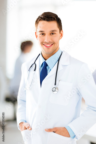 Photo: male doctor with stethoscope male doctor with stethoscope