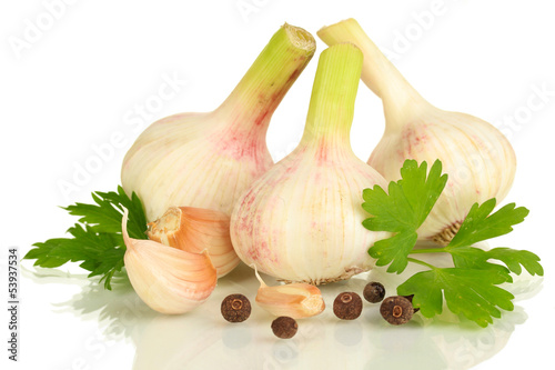 Photo: Garlic isolated on white Garlic isolated on white