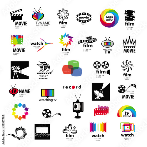 Vector: collection of logos tv, video, photo, film collection of logos tv, video, photo, film