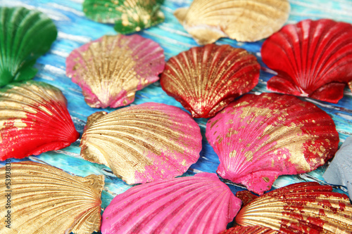 Photo: Colorful seashells background Colorful seashells background