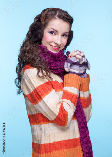 Photo: Woman in winter dress Woman in winter dress