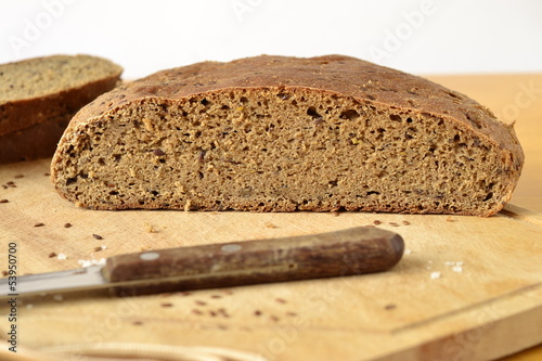 Photo: Homemade olive rye bread with flax seeds Homemade olive rye bread with flax seeds