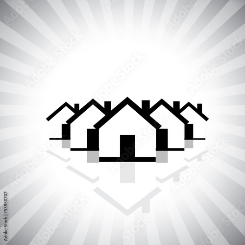 Vector: residential real estate or property market icon(symbol) of house residential real estate or property market icon(symbol) of house