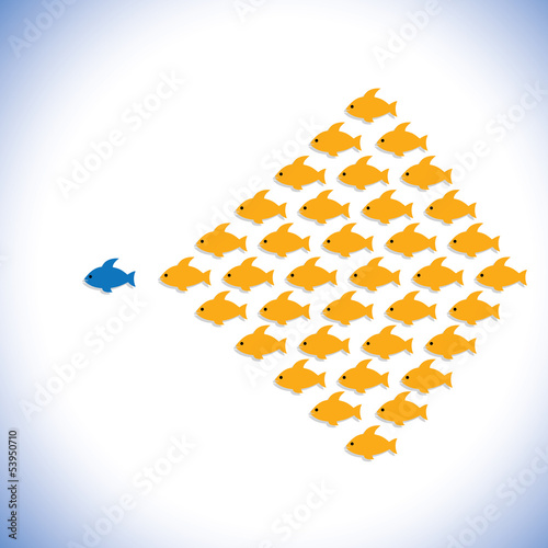 Vector: leader & followers or office manager & employees- vector graphic leader & followers or office manager & employees- vector graphic
