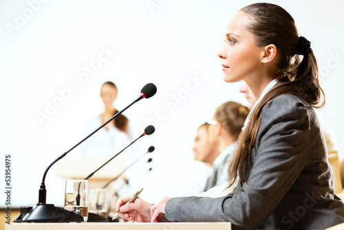 Photo: businessmen communicate at the conference businessmen communicate at the conference
