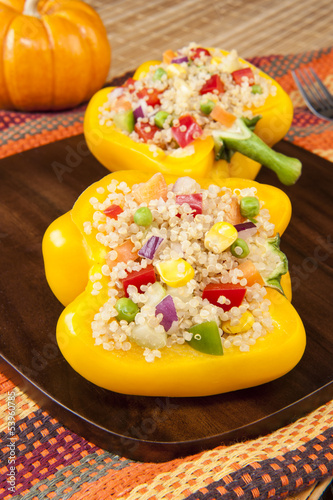 Photo: Two Stuffed Yellow Peppers for Thanksgiving Two Stuffed Yellow Peppers for Thanksgiving