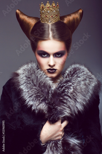 Photo: Nobility. Honorable Princess with Golden Crown. Creative Concept Nobility. Honorable Princess with Golden Crown. Creative Concept