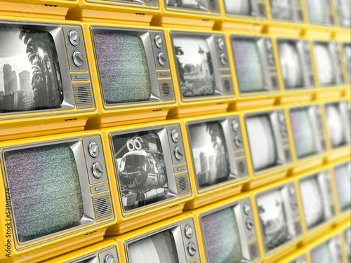 Illustration: Wall from retro TV Wall from retro TV