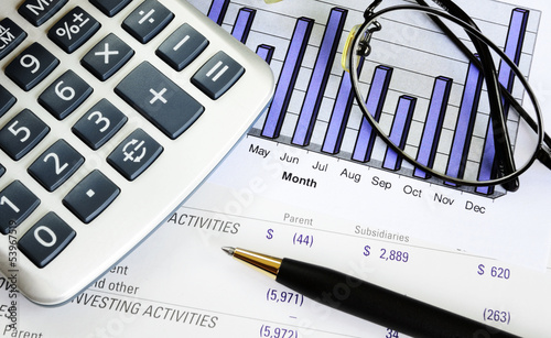 Photo: Monitoring the business performance concept of investment Monitoring the business performance concept of investment