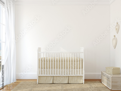Illustration: Interior of nursery. Interior of nursery.