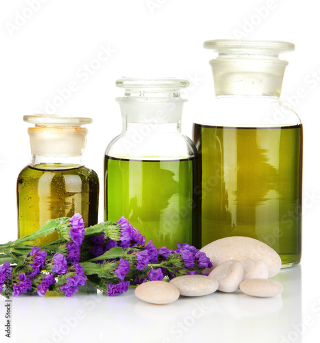 Photo: Medicine bottles isolated on white Medicine bottles isolated on white