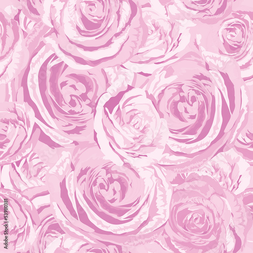 Vector: Pink roses. Seamless floral background. Pink roses. Seamless floral background.