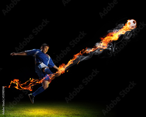 Photo: Football player with ball Football player with ball