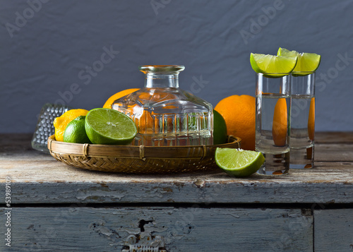 Photo: tequila and citrus fruits tequila and citrus fruits