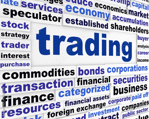 Illustration: Trading financial words design Trading financial words design