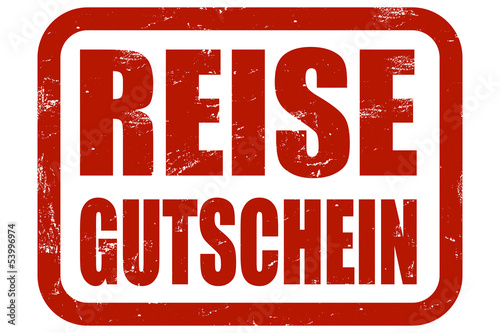 Illustration: Grunge Stempel rot REISEGUTSCHEIN Grunge Stempel rot REISEGUTSCHEIN