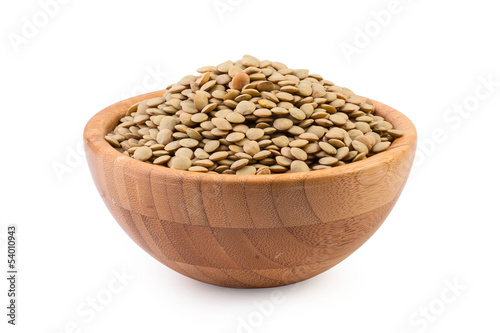 Photo: Beans in wooden bow Beans in wooden bow