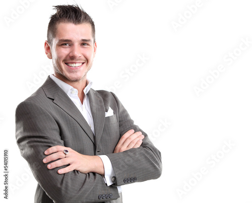 Photo: Portrait of a business man isolated on white background Portrait of a business man isolated on white background