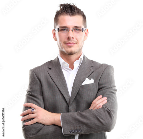 Photo: Portrait of a business man isolated on white background Portrait of a business man isolated on white background