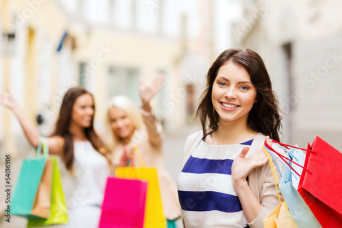 Photo: girls with shopping bags in ctiy girls with shopping bags in ctiy