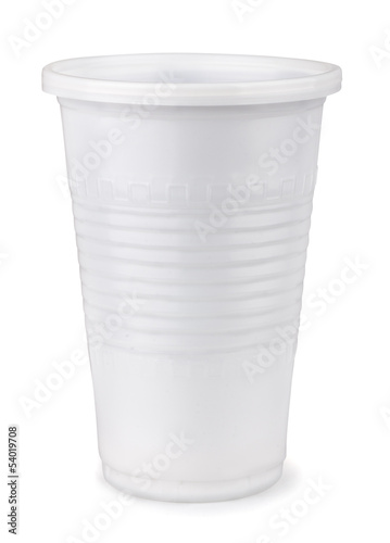 Photo: White disposable plastic cup White disposable plastic cup