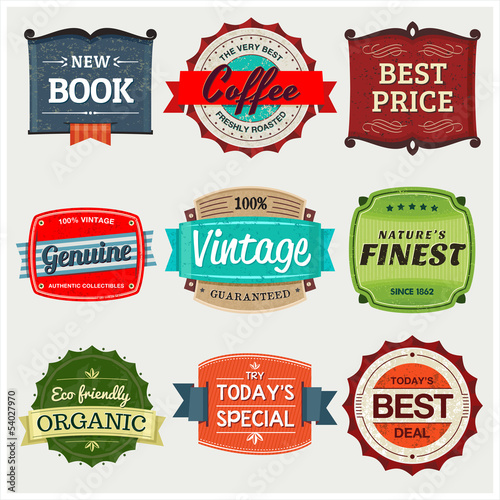 Vector: Vintage Labels to showcase and promote your products. Vintage Labels to showcase and promote your products.