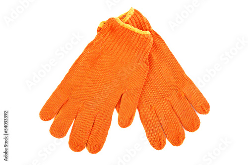 Photo: Work gloves isolated on white background. Work gloves isolated on white background.