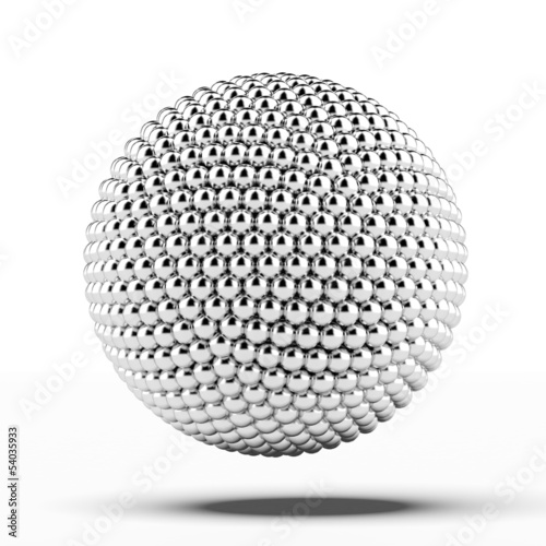 Illustration: ball of metal spheres ball of metal spheres
