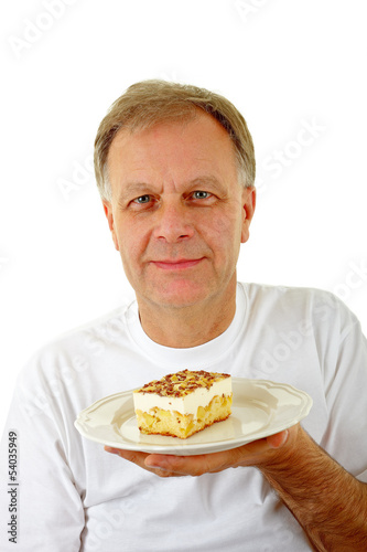 Photo: Mann mit Kuchen Mann mit Kuchen