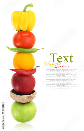 Photo: Fruits and vegetables in a row Fruits and vegetables in a row