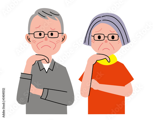 Illustration: シニア カップル 困る シニア カップル 困る