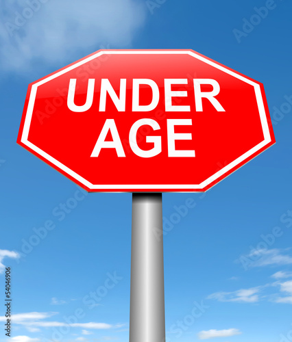 Illustration: Under age concept. Under age concept.