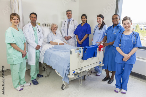 Photo: Senior Female Woman Patient Doctors & Nurses Medical Team Senior Female Woman Patient Doctors & Nurses Medical Team