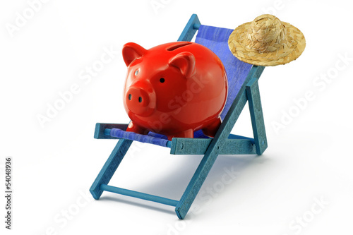 Photo: sparschwein mit sonnenliege sparschwein mit sonnenliege