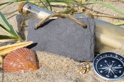 Photo: Kreidetafel mit Strandgut Kreidetafel mit Strandgut