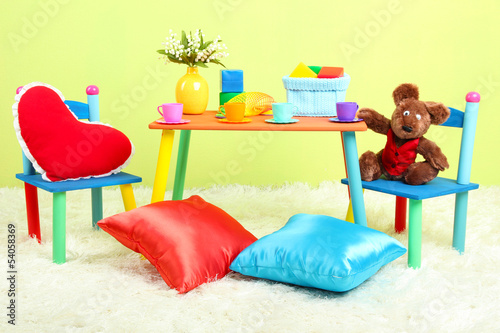 Photo: Modern child's room with equipment and toys Modern child's room with equipment and toys